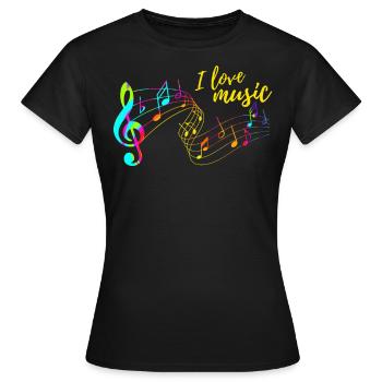 J'aime la musique - T-shirt Femme - noir - Devant - AI Model Female 172 dark (172cm)