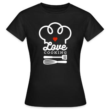 love cooking - kochen Koch Chef Dinner - Frauen T-Shirt - Schwarz - Vorne - AI Model Female 172 dark (172cm)