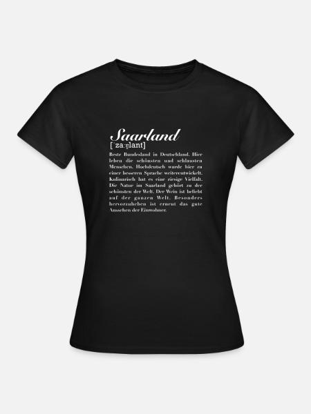 Saarland woordenboek definitie grappig gezegde - Vrouwen T-shirt - zwart