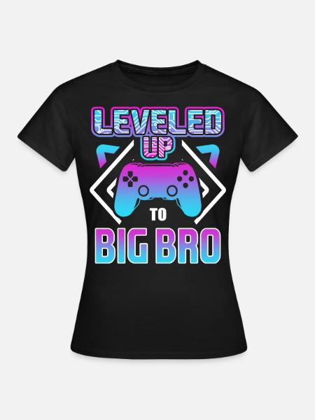 Leveled up to big bro - ich werde großer bruder - T-shirt dam - svart