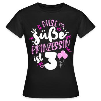 3. Geburtstag Mädchen 3 Süße Prinzessin Geburtstag - Frauen T-Shirt - Schwarz - Vorne - AI Model Female 172 dark (172cm)