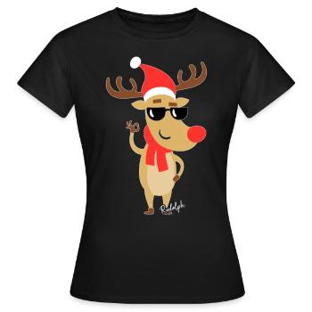 Rudolf le renne - Rudolph le renne - T-shirt Femme - noir - Devant - AI Model Female 172 dark (172cm)