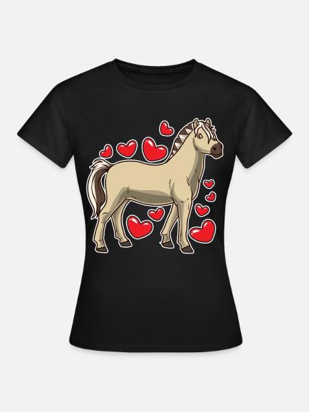 Fjordpferd Geschenk - Dame-T-shirt - sort