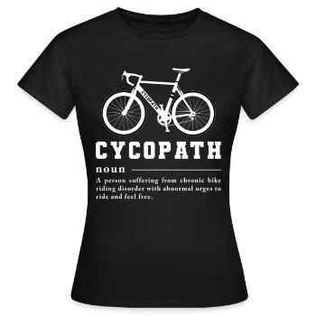 Cycopath Road Bike Funny Cycling Cadeaux - T-shirt Femme - noir - Devant - AI Model Female 172 dark (172cm)