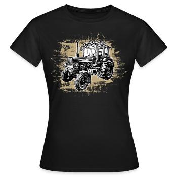 Tractor ,Trecker Steyr Austria/Farmer / Village Child - Women's T-Shirt - black - Front - AI Model Female 172 dark (172cm)