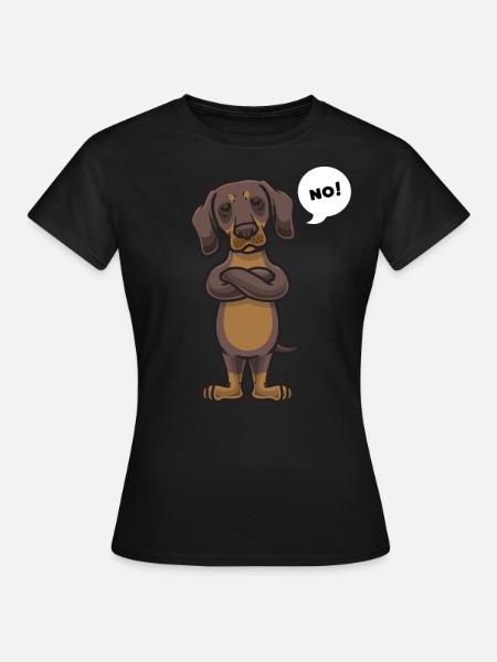 Sturer Dackel Hund Teckel Geschenk - Dame-T-shirt - sort