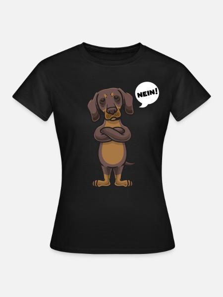 Sturer Dackel Hund lustig Teckel Hundebesitzer - Frauen T-Shirt - Schwarz
