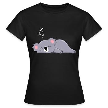Sommeil de Koala Motif du sommeil - T-shirt Femme - noir - Devant - AI Model Female 172 dark (172cm)