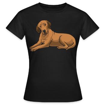 Sturer Broholmer Hund - Dame-T-shirt - sort - Foran - AI Model Female 172 dark (172cm)