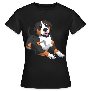 Grosser Schweizer Sennenhund - Frauen T-Shirt - Schwarz - Vorne - AI Model Female 172 dark (172cm)