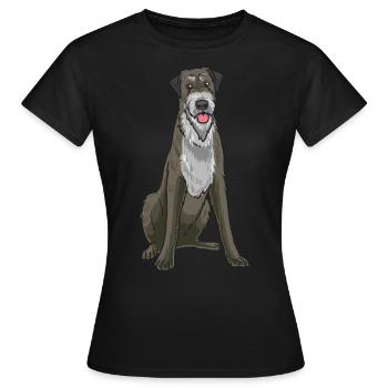 Chien-loup irlandais - T-shirt Femme - noir - Devant - AI Model Female 172 dark (172cm)