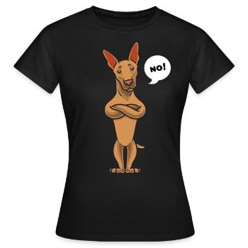 Stubborn Podenco Dog Gift - Women's T-Shirt - black - Front - AI Model Female 172 dark (172cm)