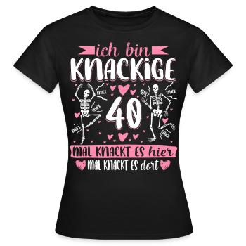 40 Geburtstag - Frauen T-Shirt - Schwarz - Vorne - AI Model Female 172 dark (172cm)