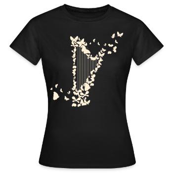 Harpe et harpe harpe harpistes - T-shirt Femme - noir - Devant - AI Model Female 172 dark (172cm)