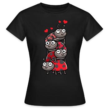 Coccinelle coléoptère coléoptère - T-shirt Femme - noir - Devant - AI Model Female 172 dark (172cm)