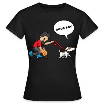 chien propriétaire de chien drôle propriétaire de chien - T-shirt Femme - noir - Devant - AI Model Female 172 dark (172cm)