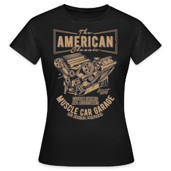 Muscle Car / V8 / Hot Rod / V8 Engine / V8 Son - T-shirt Femme - noir - Devant - AI Model Female 172 dark (172cm)