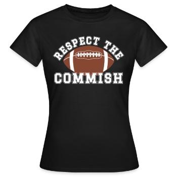 Respectez le commissaire du football Fantasy Commish - T-shirt Femme - noir - Devant - AI Model Female 172 dark (172cm)