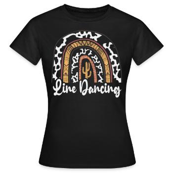 Linedance Line Dance - Frauen T-Shirt - Schwarz - Vorne - AI Model Female 172 dark (172cm)