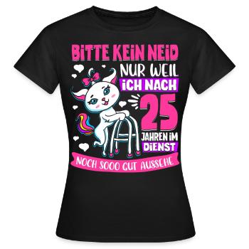 25 Jähriges Dienstjubiläum Firmenjubiläum - Frauen T-Shirt - Schwarz - Vorne - AI Model Female 172 dark (172cm)