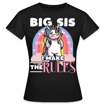 Big Sis Sœur aînée Sœur jumelle - T-shirt Femme - noir - Devant - AI Model Female 172 dark (172cm)