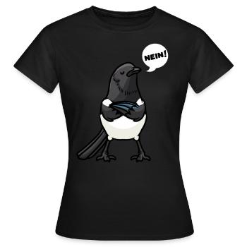 Elster Vogel Vogelliebhaber - Frauen T-Shirt - Schwarz - Vorne - AI Model Female 172 dark (172cm)