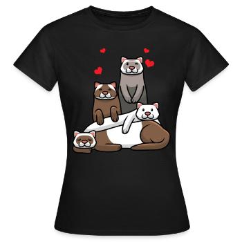 Furet Frett - T-shirt Femme - noir - Devant - AI Model Female 172 dark (172cm)