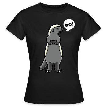 Miel Blaireau Ratel Mustelidae - T-shirt Femme - noir - Devant - AI Model Female 172 dark (172cm)