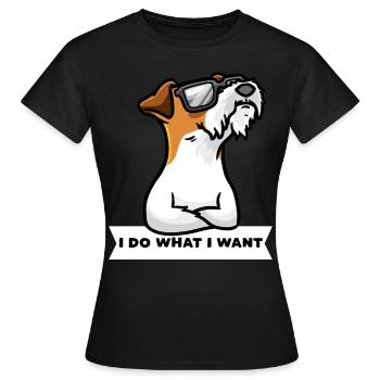 Sturer Foxterrier Drahthaar Hund - Frauen T-Shirt - Schwarz - Vorne - AI Model Female 172 dark (172cm)