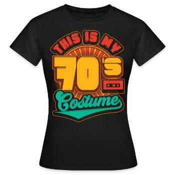 70er Jahre Kostüm Siebziger Jahre Retro - Frauen T-Shirt - Schwarz - Vorne - AI Model Female 172 dark (172cm)