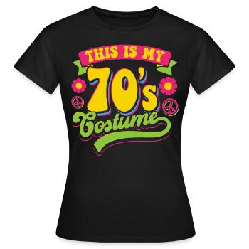70s Costume Seventies Retro - Women's T-Shirt - black - Front - AI Model Female 172 dark (172cm)