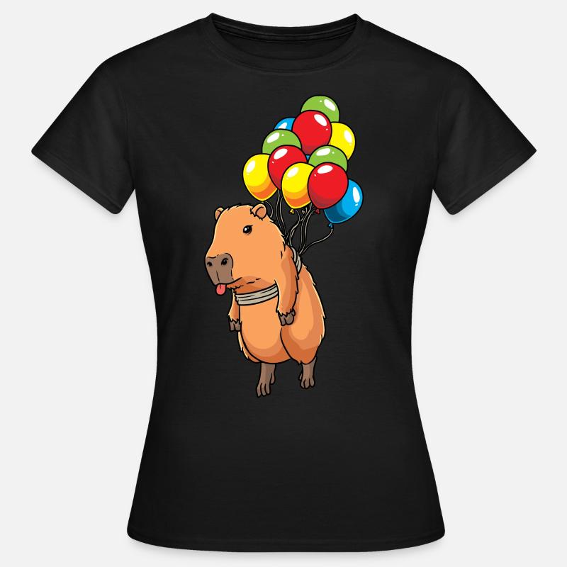 Capybara Capybara With Balloons Capybara - Women's T-Shirt - black