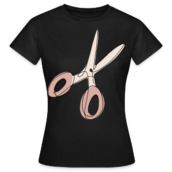 Scissors Cut Line - Women's T-Shirt - black - Front - AI Model Female 172 dark (172cm)