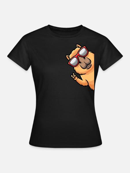 Capybara Seite Wasserschwein Nagetier - T-shirt dam - svart