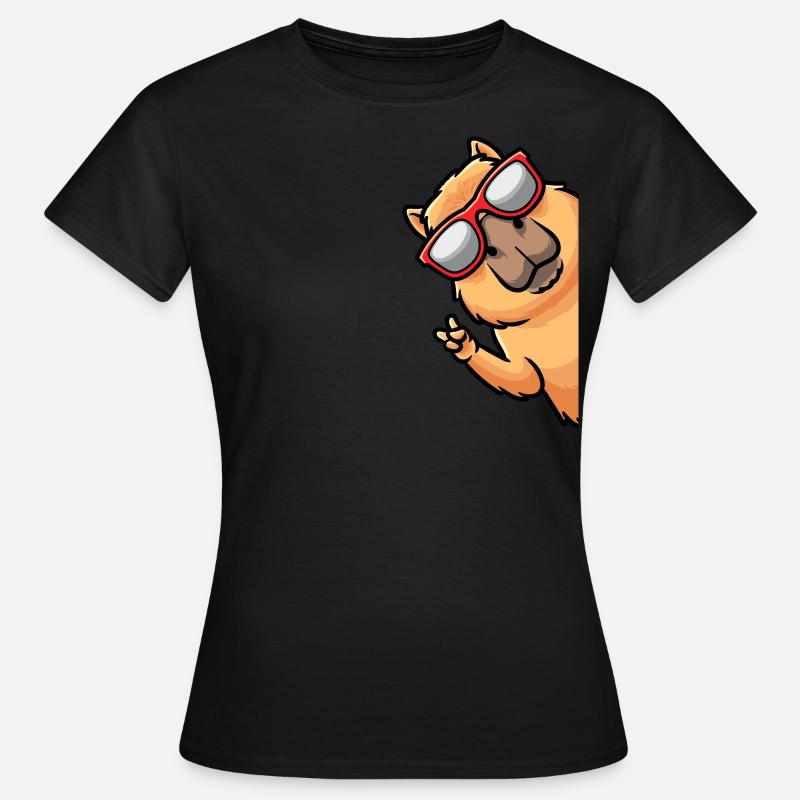 Capybara Seite Wasserschwein Nagetier - Dame-T-shirt - sort