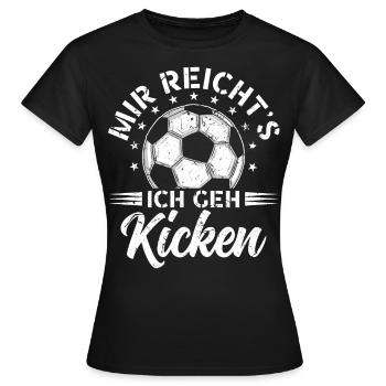 Fußball Fussball Kicken Fußballer Kinder - Frauen T-Shirt - Schwarz - Vorne - AI Model Female 172 dark (172cm)