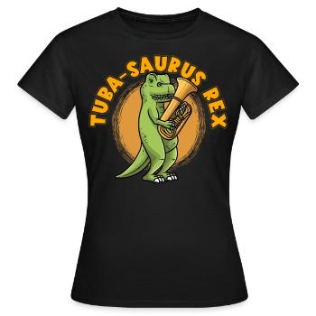 Tuba-Saurus Rex Dinosaure Tuba Tuba Tuba Tuba - T-shirt Femme - noir - Devant - AI Model Female 172 dark (172cm)