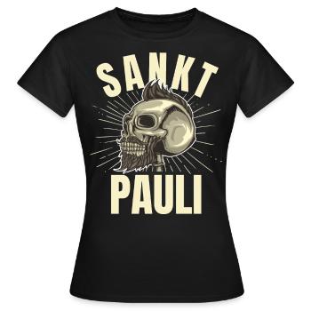 St Pauli. Éventail St pauli Éventail Paulianer Hamburger - T-shirt Femme - noir - Devant - AI Model Female 172 dark (172cm)