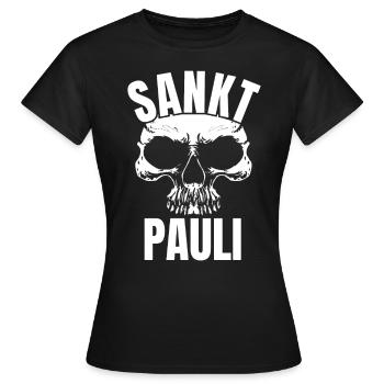 St Pauli. Éventail St pauli Éventail Paulianer Hamburger - T-shirt Femme - noir - Devant - AI Model Female 172 dark (172cm)