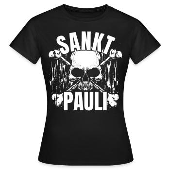 St Pauli. Éventail St pauli Éventail Paulianer Hamburger - T-shirt Femme - noir - Devant - AI Model Female 172 dark (172cm)