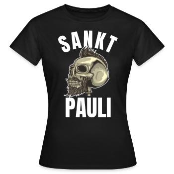 St Pauli. Éventail St pauli Éventail Paulianer Hamburger - T-shirt Femme - noir - Devant - AI Model Female 172 dark (172cm)