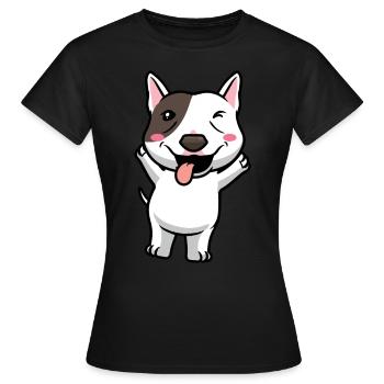 Miniature Bull Terrier Dog Funny - Women's T-Shirt - black - Front - AI Model Female 172 dark (172cm)