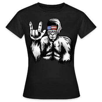 Bigfoot Independence Day Amérique États-Unis - T-shirt Femme - noir - Devant - AI Model Female 172 dark (172cm)