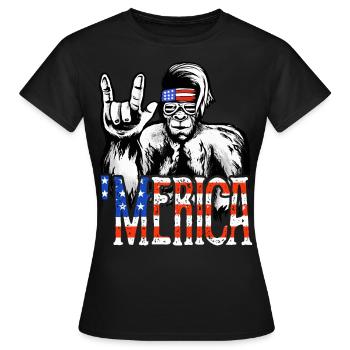 Bigfoot Independence Day Amérique États-Unis - T-shirt Femme - noir - Devant - AI Model Female 172 dark (172cm)