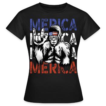 Bigfoot Independence Day Amérique États-Unis - T-shirt Femme - noir - Devant - AI Model Female 172 dark (172cm)