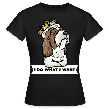 Petit Basset Griffon Vendéen Chien - T-shirt Femme - noir - Devant - AI Model Female 172 dark (172cm)