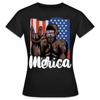 Bigfoot Independence Day Amérique États-Unis - T-shirt Femme - noir - Devant - AI Model Female 172 dark (172cm)