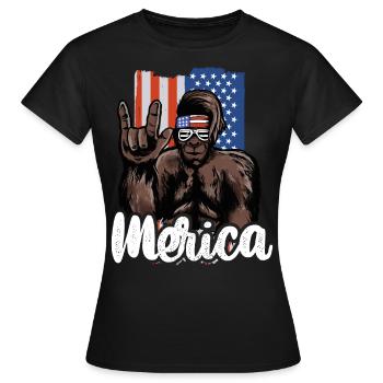 Bigfoot Independence Day Amérique États-Unis - T-shirt Femme - noir - Devant - AI Model Female 172 dark (172cm)