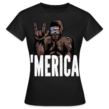 Bigfoot Independence Day Amérique États-Unis - T-shirt Femme - noir - Devant - AI Model Female 172 dark (172cm)