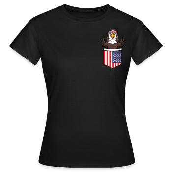 Adler USA Independence Day Amérique - T-shirt Femme - noir - Devant - AI Model Female 172 dark (172cm)